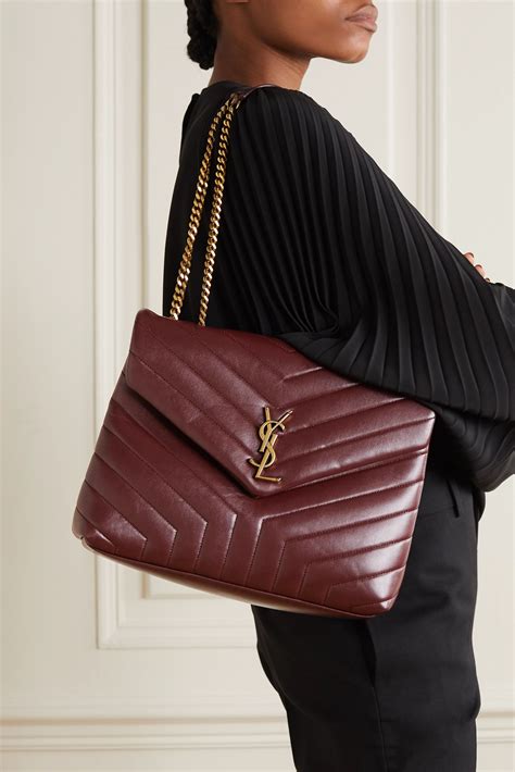 ysl loulou medium burgundy|saint laurent quilted shoulder bag.